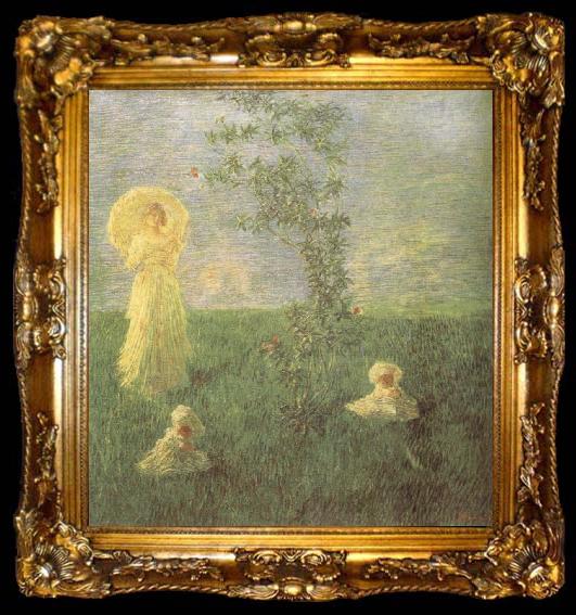 framed  Gaetano previati In the Meadow, ta009-2